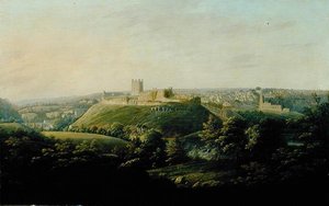 Een uitgebreid uitzicht op Richmond, Yorkshire door George I Cuitt