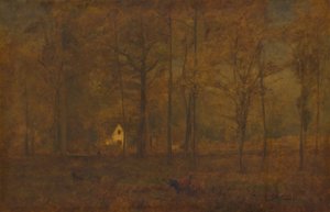 Herfstbossen door George Inness