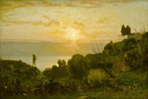 Meer Albano, zonsondergang, ca. 1874