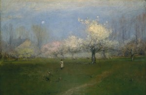 Lentebloesems, Montclair, New Jersey, ca. 1891 door George Inness