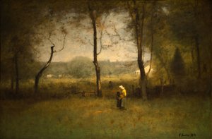 Houtverzamelaars, een herfstmiddag door George Inness