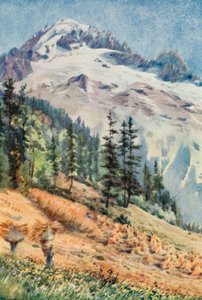 De Aiguille Verte en de Aiguille Du Dru, Herfst door George Jackson Flemwell