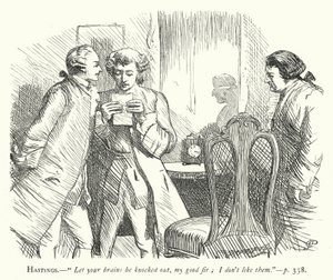 Illustratie voor She Stoops To Conquer door George John Pinwell