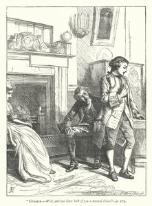 Illustratie voor The Good-Natured Man (gravure) door George John Pinwell