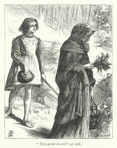 Illustratie voor The Hermit (gravure) door George John Pinwell