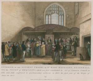 Interieur van de oude kapel van St. Mary Magdelene, Guildhall door George Jones