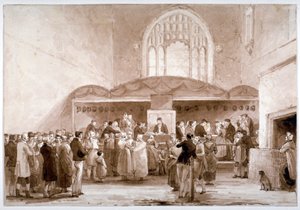 Interieur van Guildhall Kapel, City of London, 1817 door George Jones