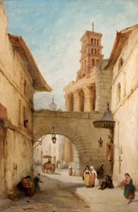 Uitzicht in Rome, Italië, het Forum van Nerva