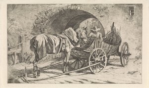 Kolenwagen bij een poort door George Jooss