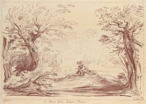 Zonder titel: Landschap met figuren door George Knapton