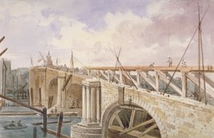 Sloopwerkzaamheden aan Blackfriars Bridge, 1864 door George Maund