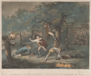 Set van Vier: Jongens die een Boomgaard Beroven door George Morland