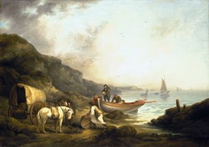 Smokkelhandel aan de kust, begin 19e eeuw, door George Morland door George Morland