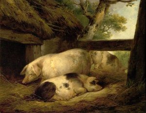Studie van varkens door George Morland