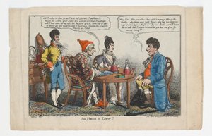 Een ERFGENAAM bij de WET!!, prent gemaakt door Charles Williams, 1808