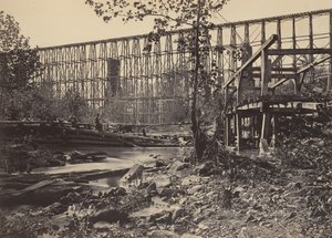 Trestle-brug bij Whiteside, 1860s door George N. Barnard