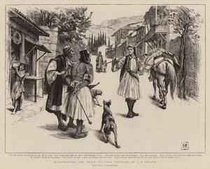 Illustratie van het verhaal van De Wijnoogst door E F Benson door George Percy Jacomb Hood