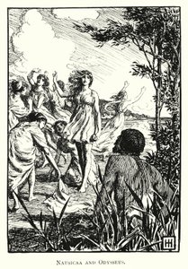 Odyssee: Nausicaa en Odysseus door George Percy Jacomb Hood