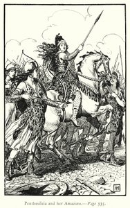 De Ilias: Penthesileia en haar Amazonen door George Percy Jacomb Hood