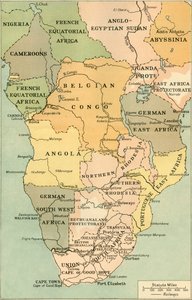 Kaart van Midden- en Zuid-Afrika, 1919 door George Philip and Son Ltd