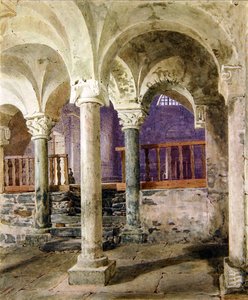 Crypte van St. Nicolaas Giornico, Kanton Ticino, Zwitserland door George Price Boyce