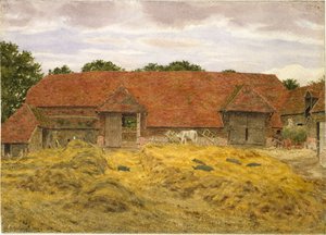 Rode schuur in Whitchurch, 1868 door George Price Boyce