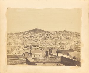 Uitzicht op Stockton Street en Telegraph Hill, genomen vanaf de hoek Stockton Street en Sacramento Street. door George R. Fardon