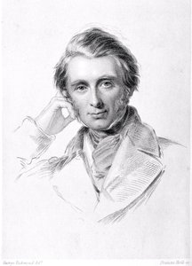 Portret van John Ruskin (1819-1900) gegraveerd door Francis Holl (1815-84)