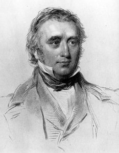 Thomas Babington Macaulay, op 49-jarige leeftijd, gegraveerd door William Holl, ca. 1850s