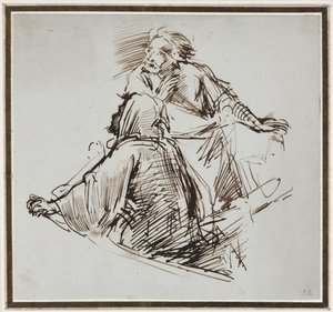 Twee mannelijke figuren, ca. 1829 door George Richmond