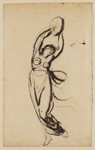 Een nimf die danst met een tamboerijn door George Romney