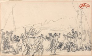 Bacchanale scène (mogelijk Antediluviaans) door George Romney