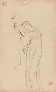 Gevangene of neerslachtige vrouw: Mogelijk Andromache door George Romney