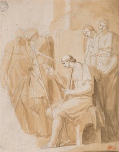 David speelt harp door George Romney