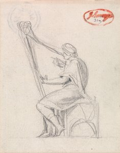 David speelt harp door George Romney
