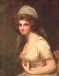Emma Hart in een witte tulband, c.1791 door George Romney