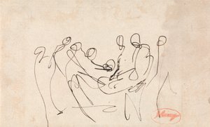 Figuren die een andere figuur dragen door George Romney