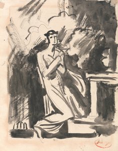 Iphigenia Kneeling over an Altar door George Romney