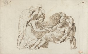 Lear gewekt door Cordelia door George Romney
