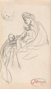 Moeder en kinderen door George Romney