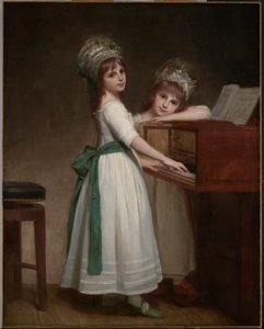 Portret van Maria en Catherine, de dochters van Edward Thurlow, 1e Baron Thurlow door George Romney