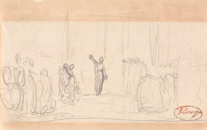 Mogelijk een menigte voor een profetes door George Romney
