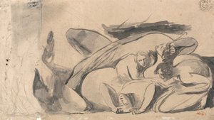 Gevangenisscène door George Romney