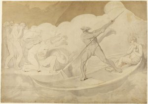 Psyche werd door Apuleius over de Styx gevoerd, *De Gouden Ezel*, VI, 18 door George Romney