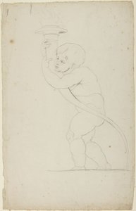 Putto met een fakkel in de hand door George Romney