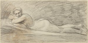 Liggend vrouwelijk naakt door George Romney