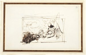 Zittende figuren en een geit door George Romney