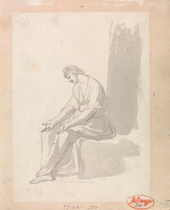 Zittende vrouw door George Romney