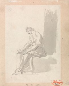 Zittende vrouw door George Romney