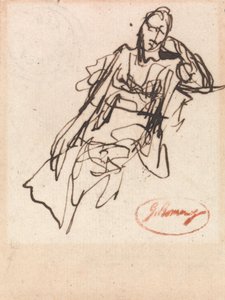 Zittende vrouw, mogelijk Mrs. Hayley door George Romney
